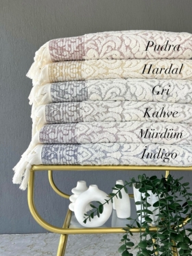90X150 SARRA SARE BAĞLAMALI DAMASK BANYO HAVLUSU